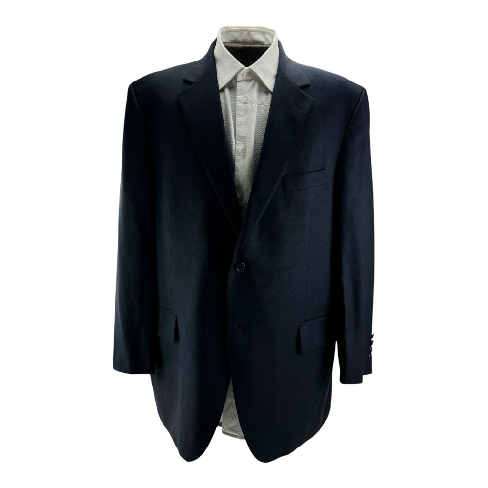 John W. Nordstrom Loro Piana Super 110 Wool Blazer 46R Blue 2 Button Single Vent